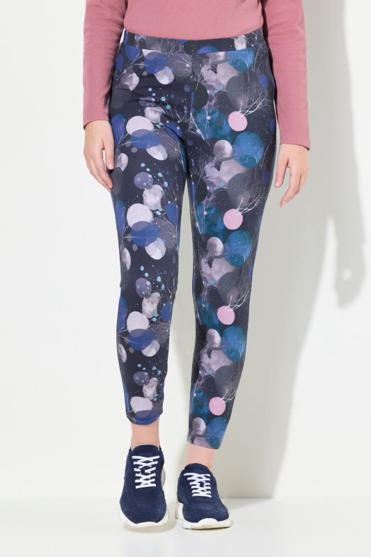 Legging à imprimé graphique, taille élastique, coton bio