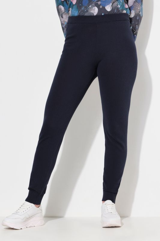 Legging en tricot, bord-côte, sans coutures latérales, coton bio