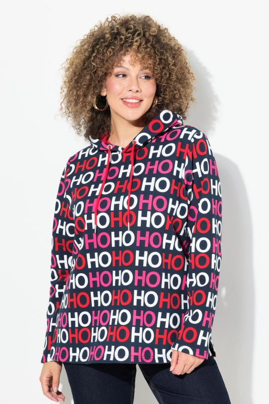 Sweat-shirt classique à capuche et manches longues, avec motif Ho Ho Ho