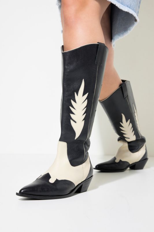 Bottes de cowboy en cuir véritable, esprit Western