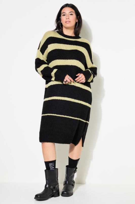 Robe oversize en maille, rayures