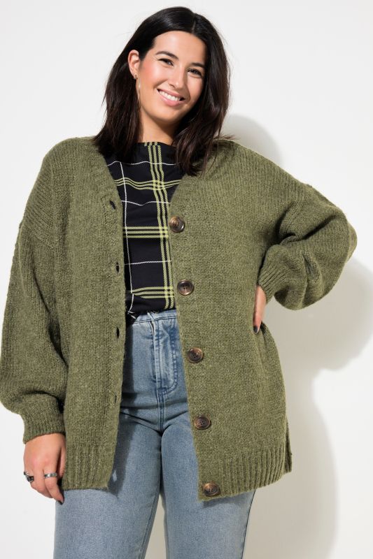 Cardigan oversize, encolure en V