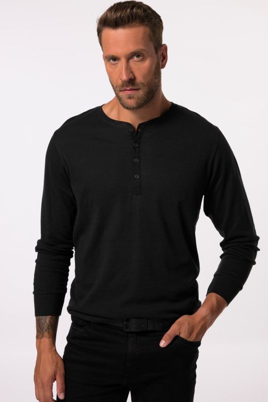 Henley JP 1880, manches longues, rayures, patte de boutonnage - jusqu'au 8 XL