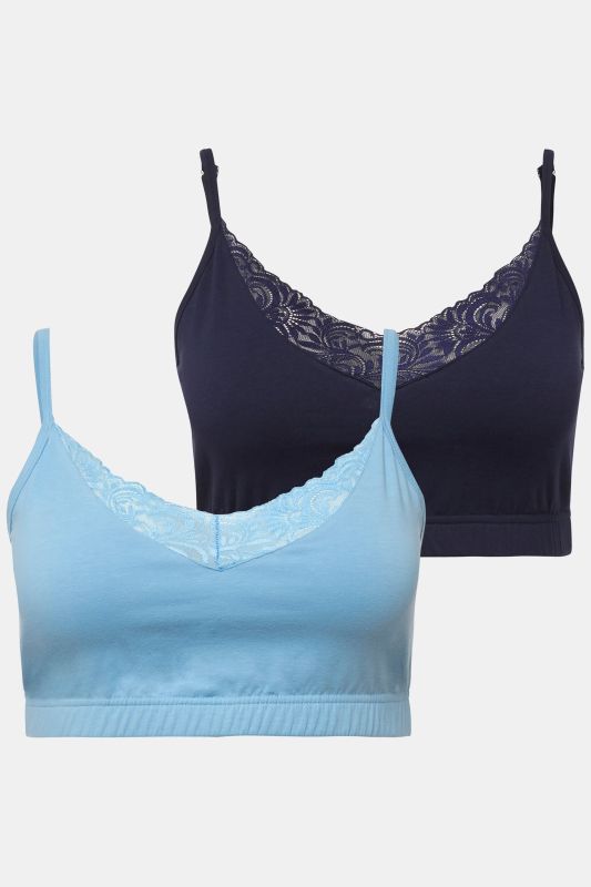 Brassières en lot de 2, avec dentelle et bretelles réglables