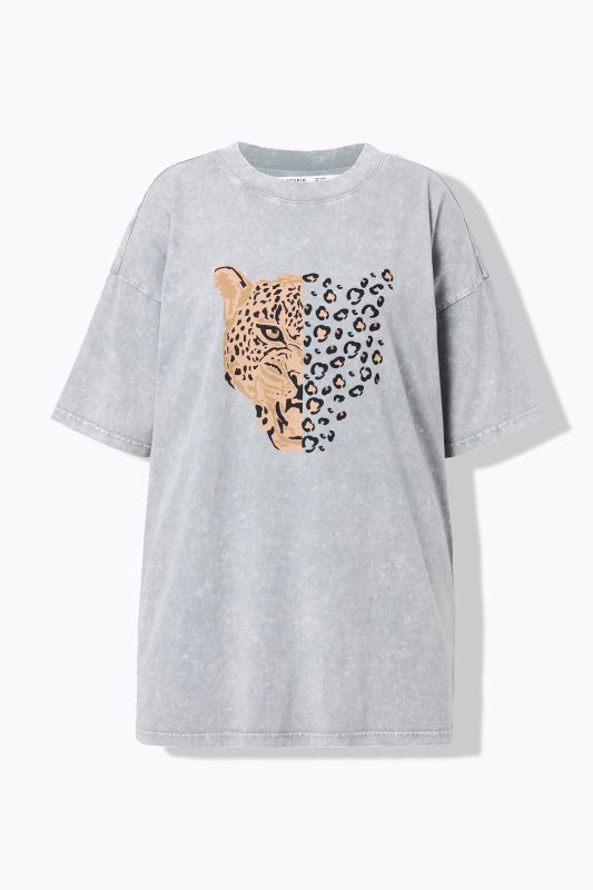 T-shirt oversize, imprimé tête d'animal