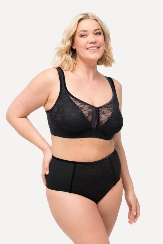 Culotte maxi en microfibres, avec empiècement en dentelle