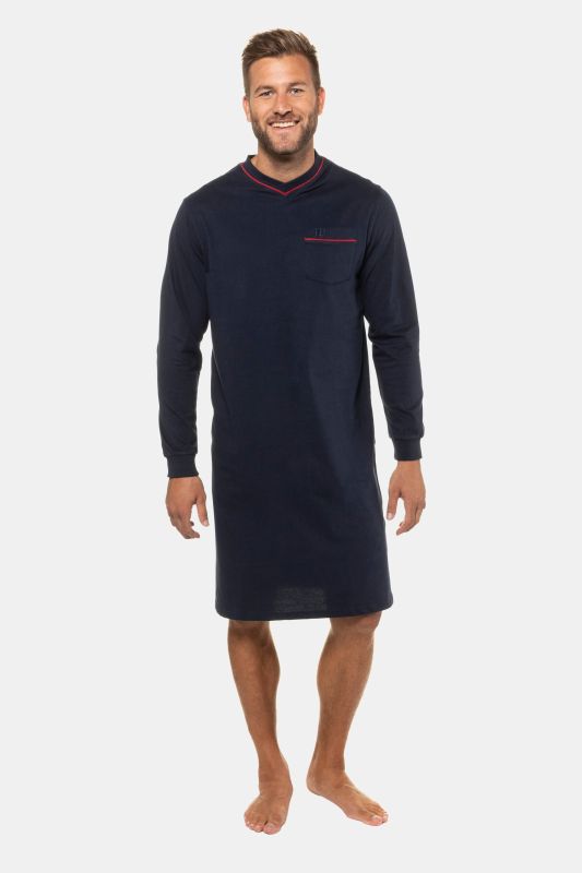 Chemise de nuit, collection Homewear, unie, manches longues, jusqu'à la taille 8 XL