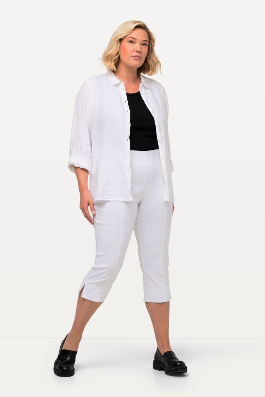Corsaire en bengaline. Très extensible et infroissable. Taille élastique