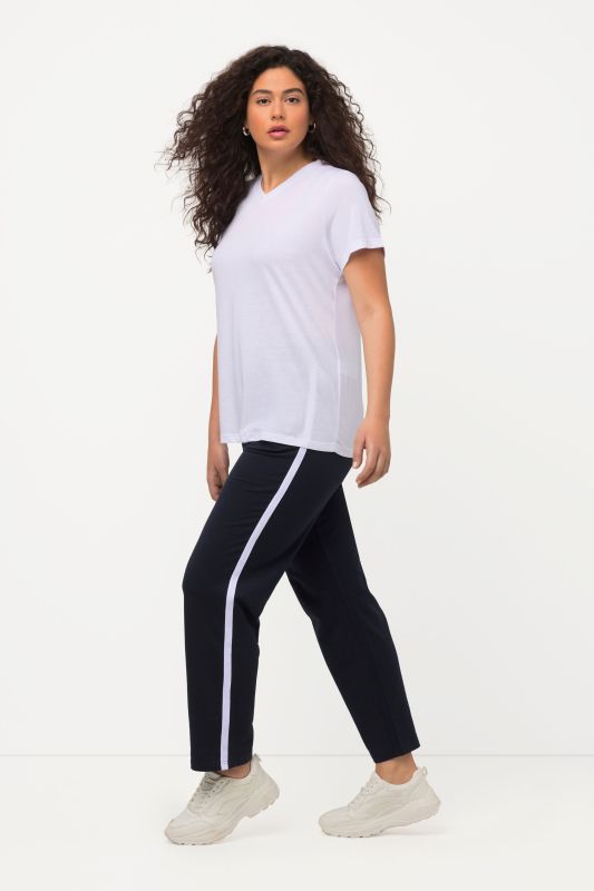Pantalon de jogging à taille élastique et bande fantaisie le long de la jambe