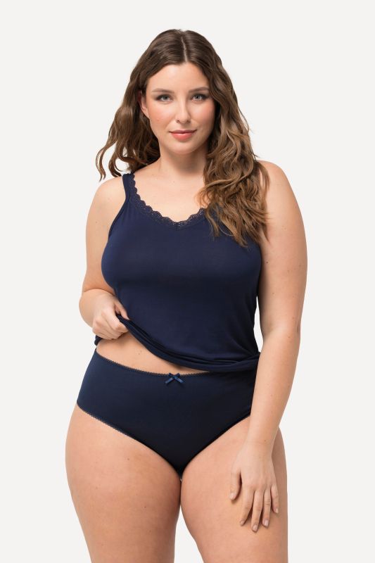 Maillot de corps avec dentelle, en viscose de bambou très agréable sur la peau