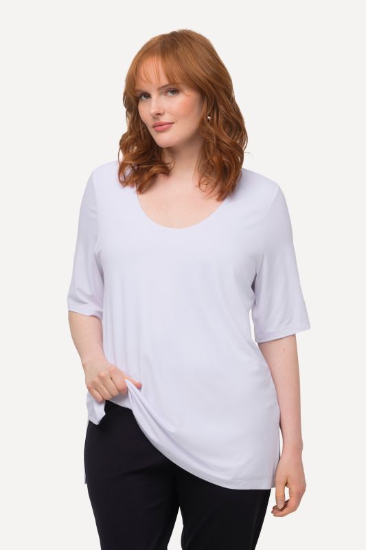 T-shirt doublé à l'avant, col V et manches courtes