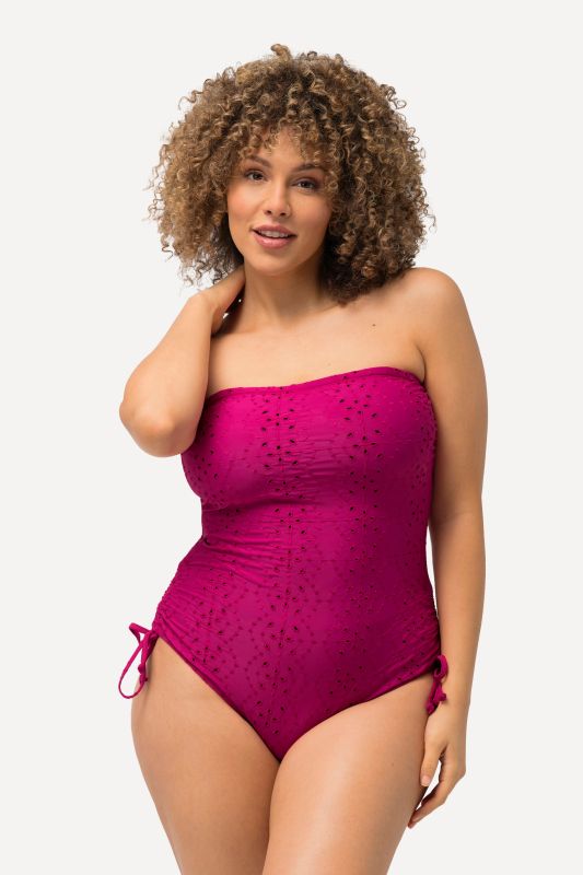 Maillot de bain à bonnets souples, bretelles amovibles, motif géométrique
