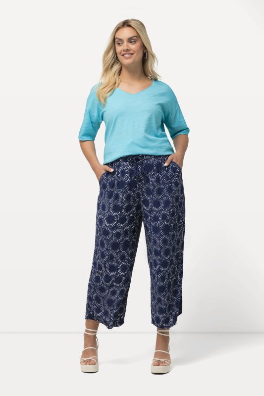 Jupe-culotte Rose à imprimé cercles - jambe large et taille élastique