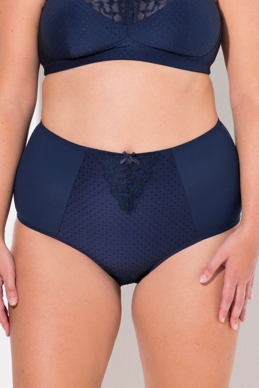Culotte taille haute sculptante avec empiècement en dentelle