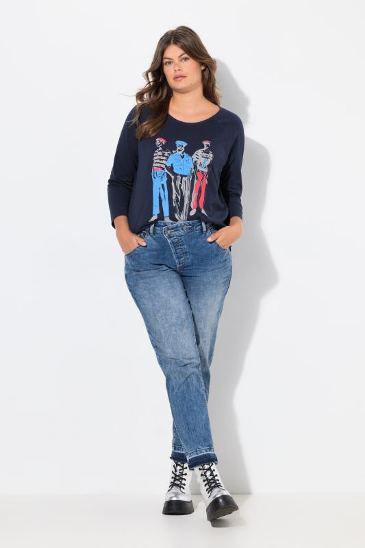 Jean boyfriend, 5 poches, en polyester recyclé