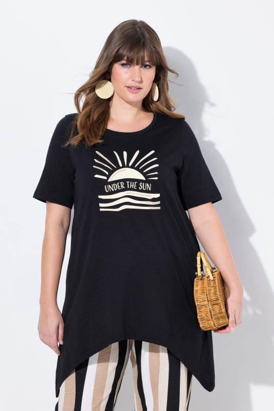 T-shirt, soleil, col rond, manches courtes, coton bio