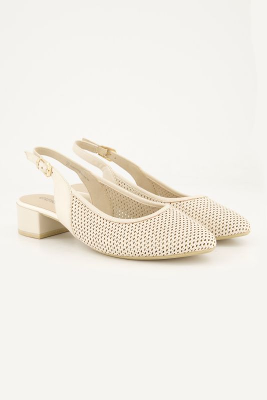 Slingbacks Caprice en cuir perforé, largeur H