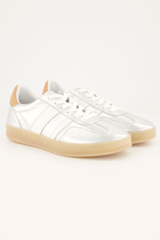 Sneakers simili effet métallique - largeur H
