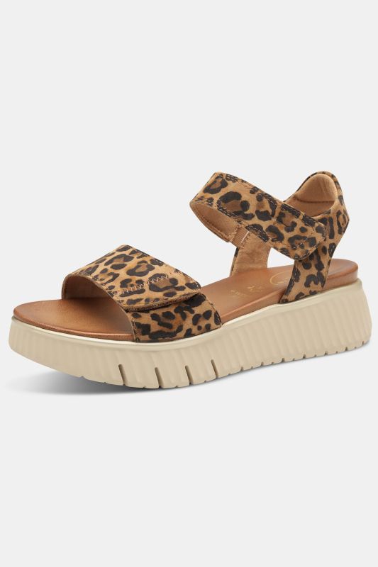 Sandales en cuir Tamaris Comfort, fermeture à scratch - largeur confortable