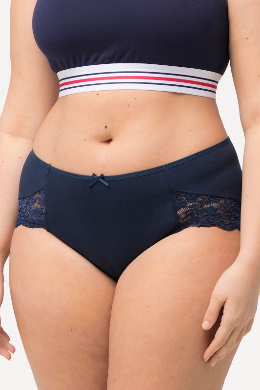 Culottes hautes, lot de 3, ourlet en dentelle, pour une position assise confortable