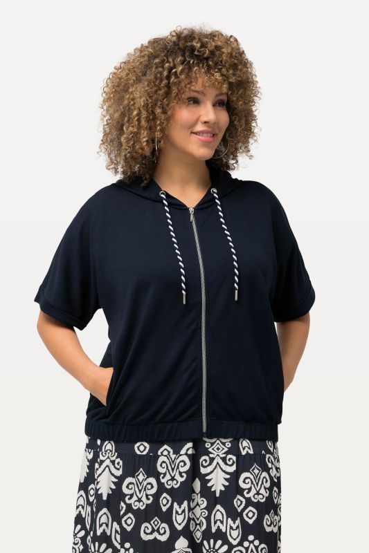Veste à capuche oversize, base élastique