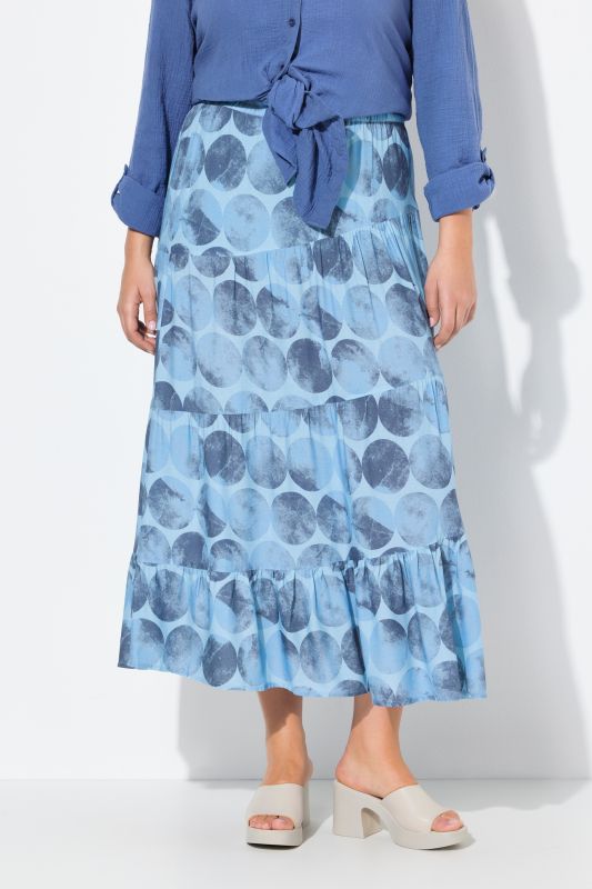 Jupe maxi avec coutures fantaisie, taille élastique et coupe évasée