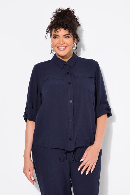 Veste à manches longues, col chemise et boutons