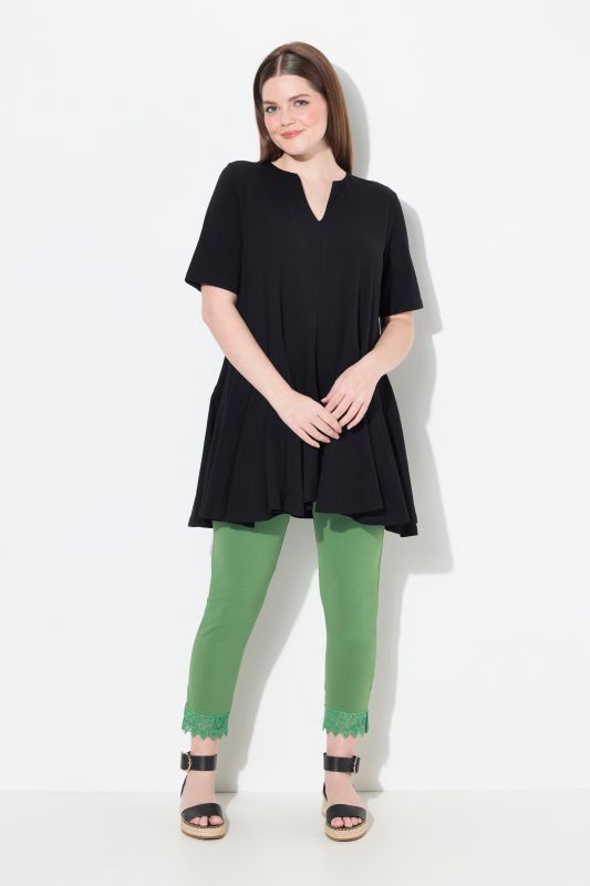 T-shirt, coupe A-ligne, encolure tunique, manches courtes, coton biologique