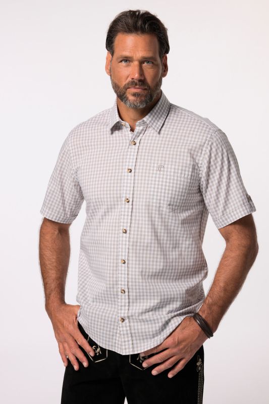 Chemise, tenue traditionnelle bavaroise, manches courtes, col Kent, coupe Modern Fit