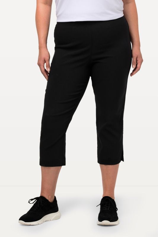 Pantalon en bengaline stretch, longueur 3/4 et taille élastique