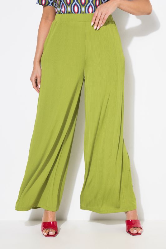 Pantalon large en jersey bord-côte, taille élastique