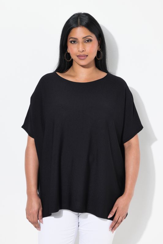 Pull oversize à manches longues, encolure bateau et manches chauve-souris