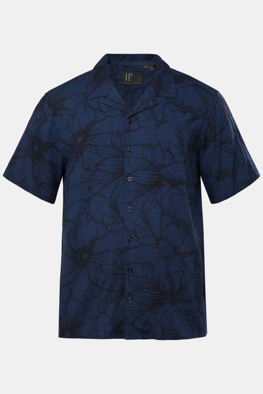 Chemise JP 1880 dans un imprimé all-over, manches courtes et col cubain - jusqu'au 8 XL