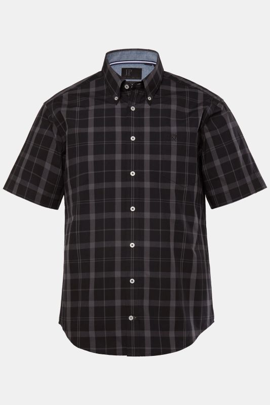 Chemise à carreaux. Manches courtes et col à pointes boutonnées. Coupe Modern Fit.