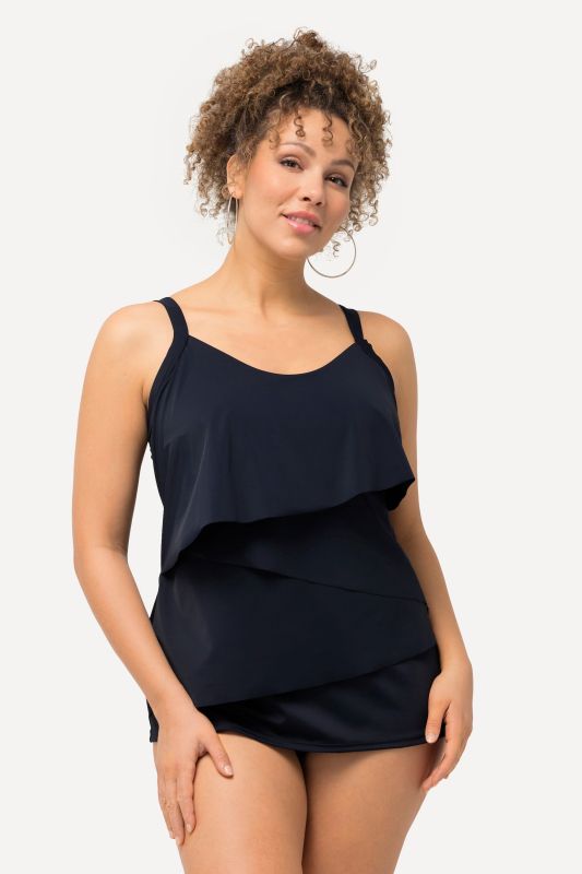 Tankini à bonnet souples avec effet de superposition. Matière recyclée