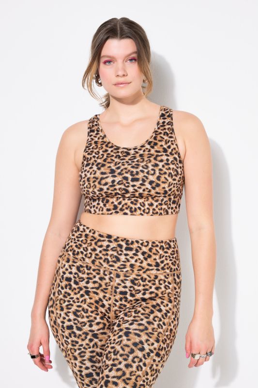 Soutien-gorge de sport, bonnets souples, imprimé léopard