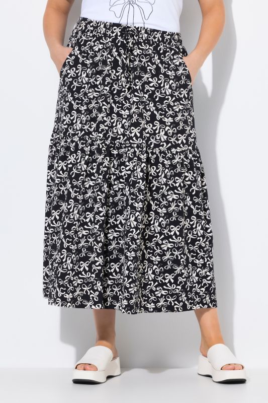 Jupe en jersey avec volants et poches, taille élastique, coupe évasée