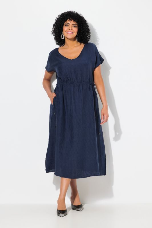 Robe maxi sans manches, cordon de serrage coulissant sous tunnel et décolleté en V