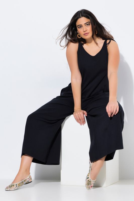 Combinaison en jersey de coton bio, jambe large et couture fantaisie