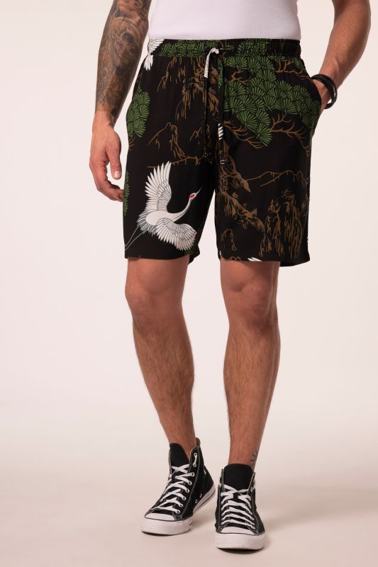 Bermuda JP 1880 à taille élastique, imprimé all-over - jusqu'au 8 XL