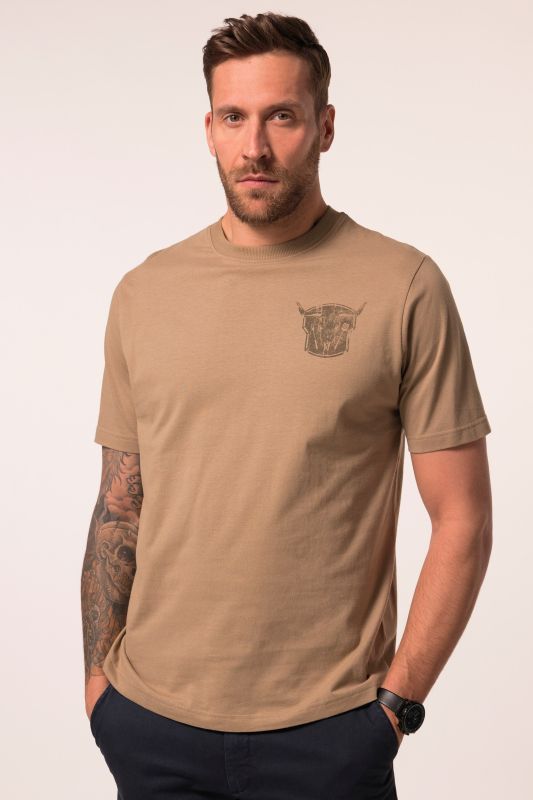 T-shirt JP 1880 à manches courtes, col rond et imprimé barbecue - jusqu'au 8 XL