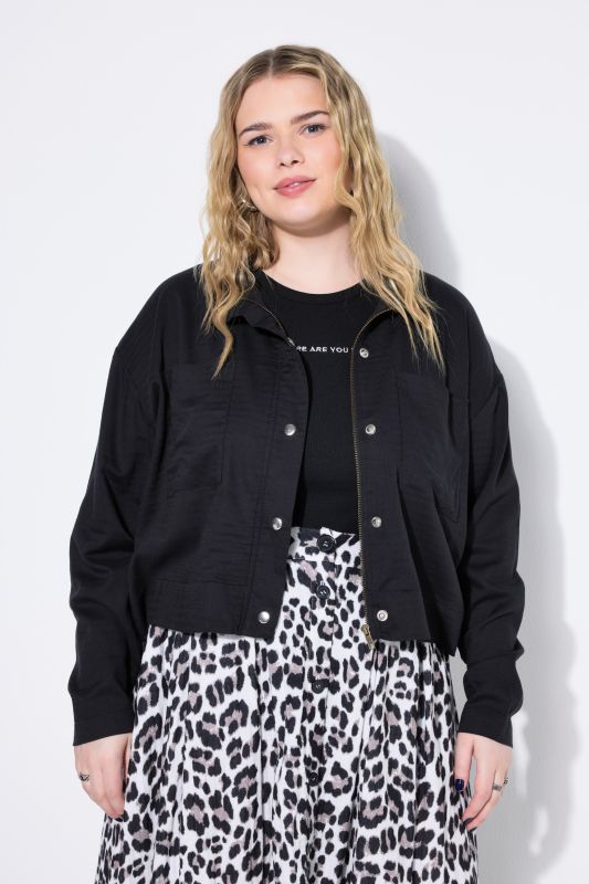 Veste en lin mélangé, coupe Boxy Shape