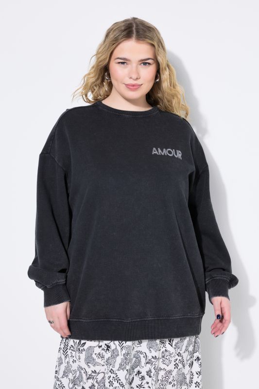 Sweat-shirt oversize, imprimé AMOUR, style vintage