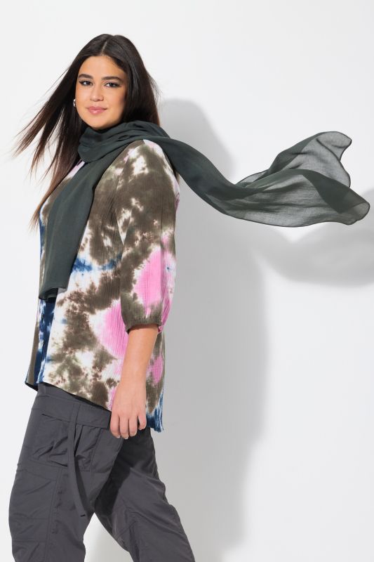 Foulard uni, élégantes petites franges