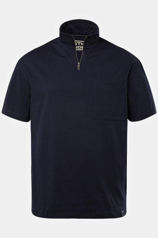 Polo STHUGE à manches courtes et fermeture zippée. Jusqu'au 8XL.