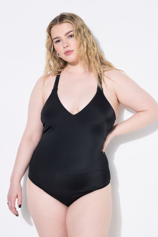 Maillot de bain à bonnets souples, bretelles croisées dans le dos