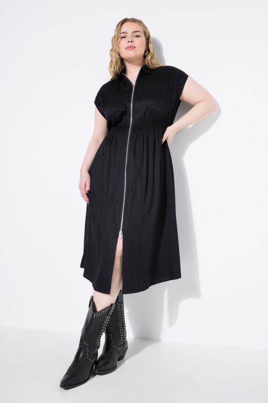 Robe maxi coupe évasée, fermeture zippée