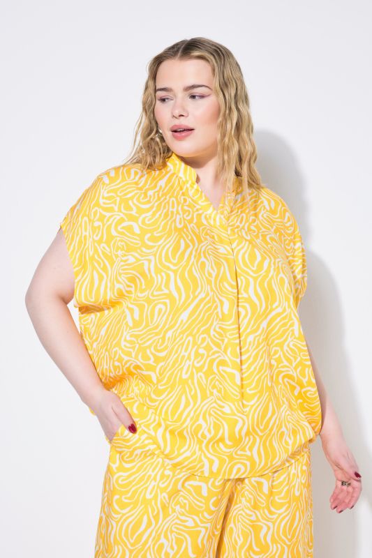 Blouse oversize, imprimé vagues