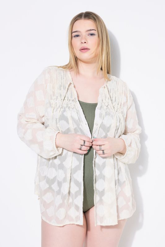 Blouse coupe Loose Shape, plis fantaisie et motif scintillant