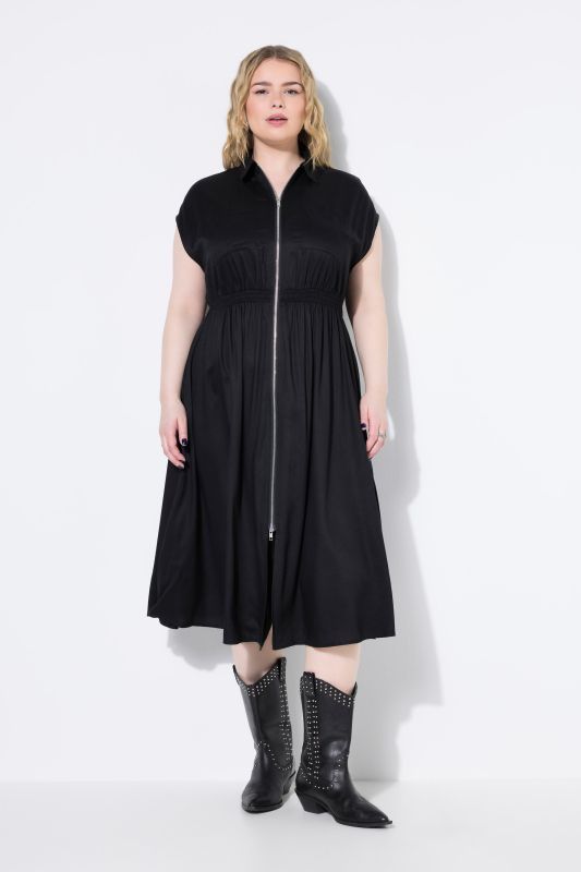 Robe maxi coupe évasée, fermeture zippée